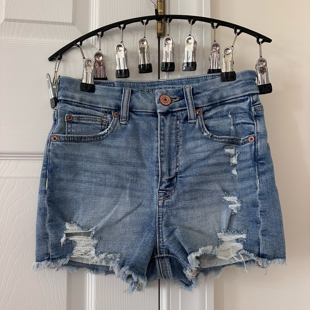 Denim Blue Distressed Women's Shorts